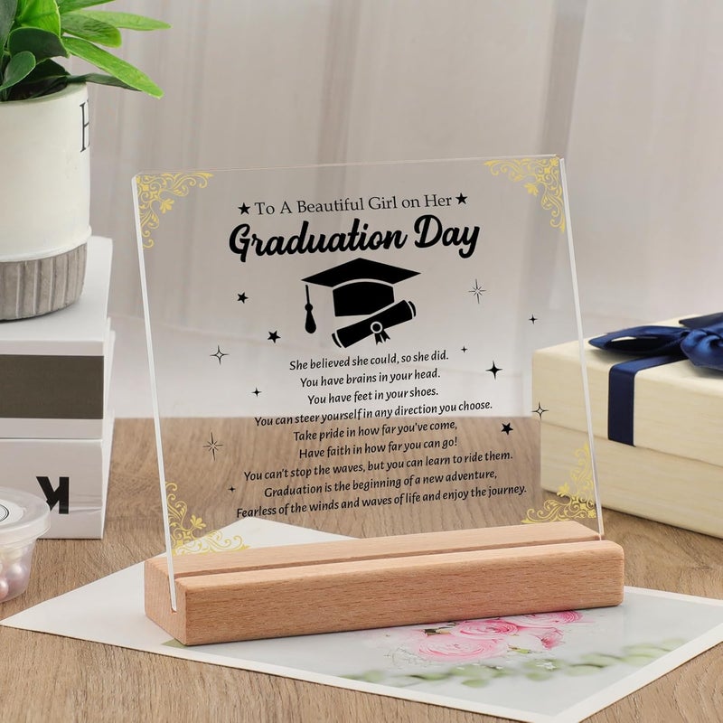 Funnli Graduation Gifts 2025, Graduation Inspirational Gifts for Her Him Acrylic Plaque, Middle Senior High School College Masters Degree Grad Gift for Her Girls Sister Friend Nurse Keepsake - Image 5